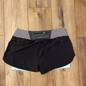 Fun running shorts with spandex shorts attached.